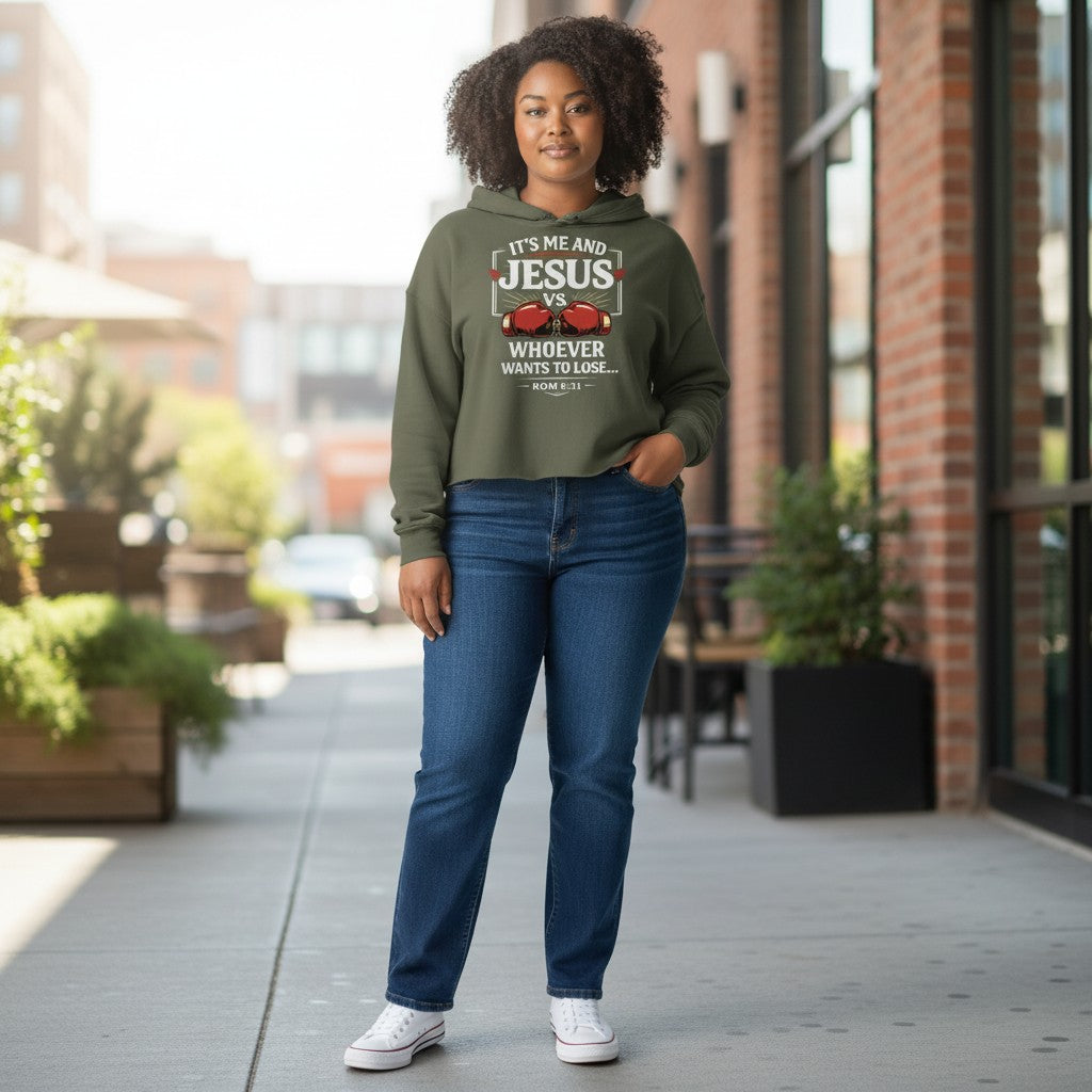 Jesus vs.....Crop Hoodie