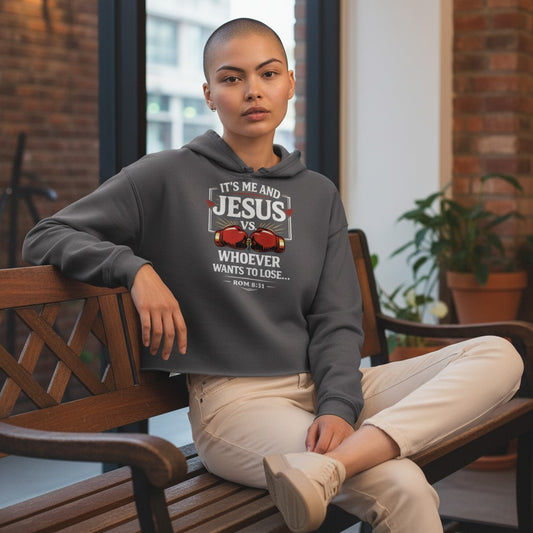 Jesus vs.....Crop Hoodie